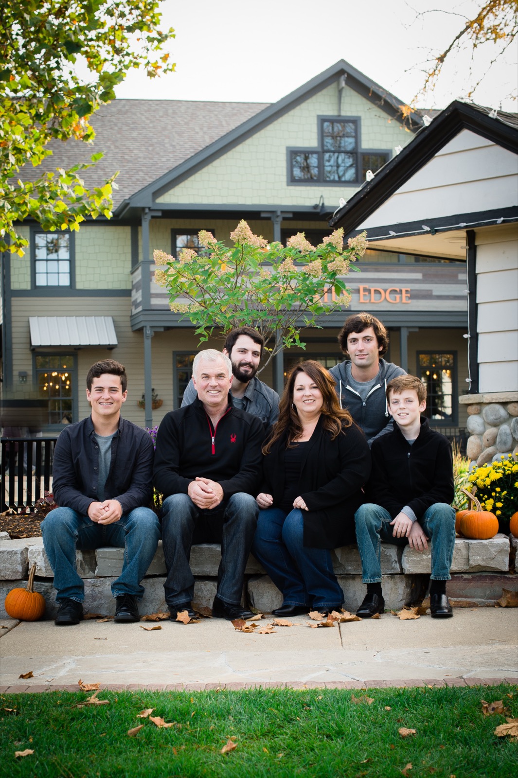 Bill and Colleen Dahlstrom with their family outside in the Lincoln-Way area.